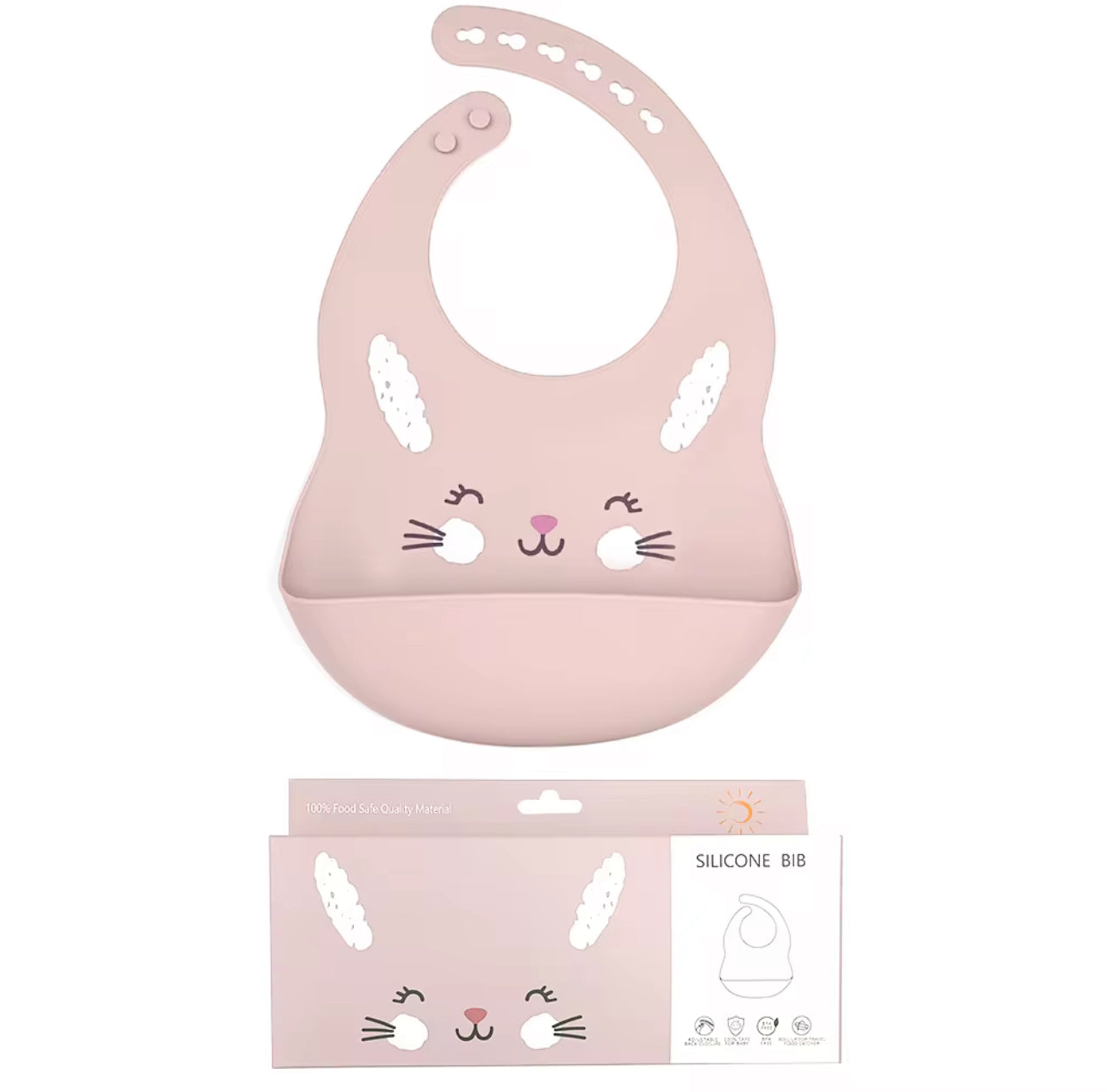 🧸 Silicone Baby Bib – Clean Baby, Happy Mom 💕