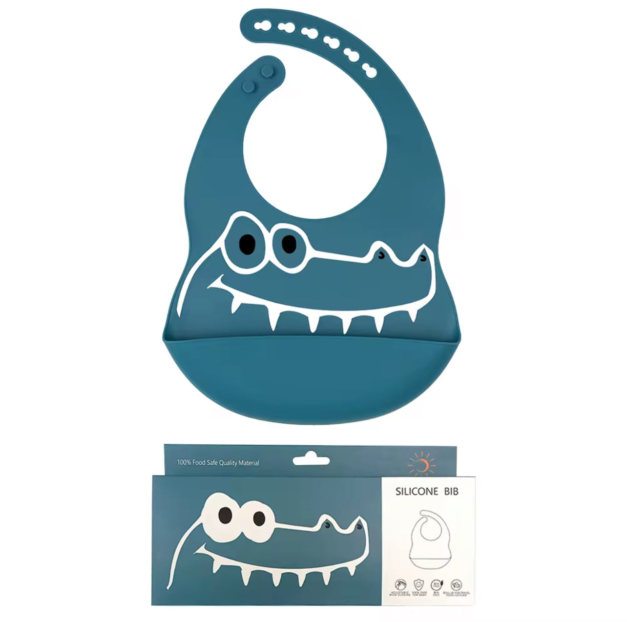 🧸 Silicone Baby Bib – Clean Baby, Happy Mom 💕