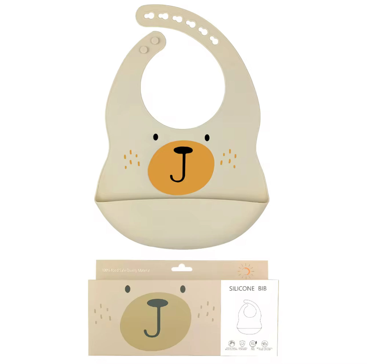 🧸 Silicone Baby Bib – Clean Baby, Happy Mom 💕