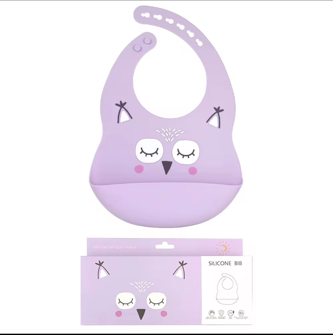 🧸 Silicone Baby Bib – Clean Baby, Happy Mom 💕