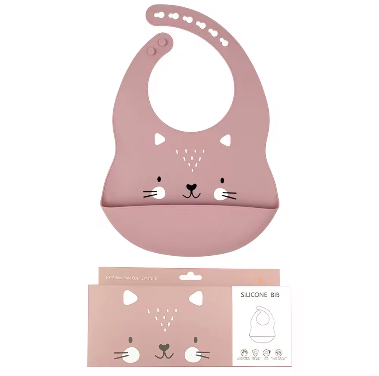 🧸 Silicone Baby Bib – Clean Baby, Happy Mom 💕