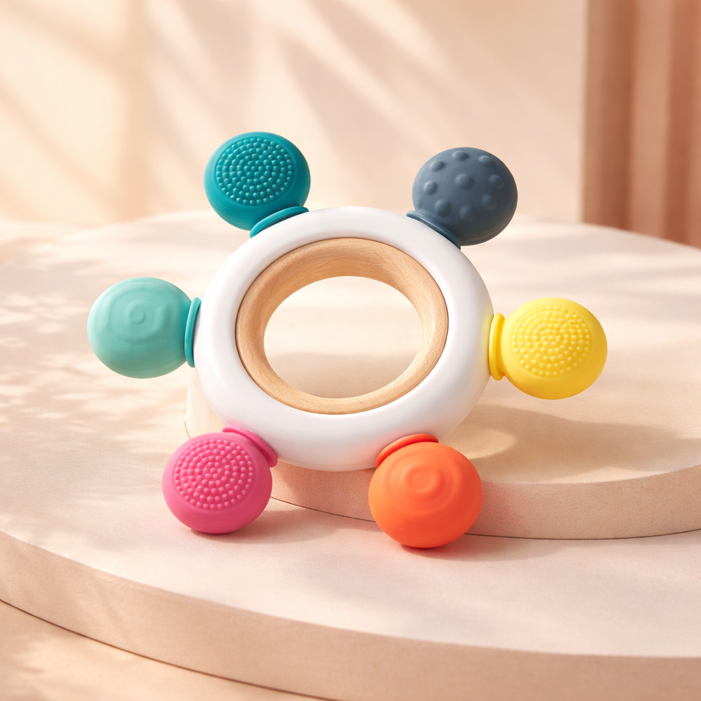 🦷 Silicone Baby Teether – Gentle Relief for Happy Little Smiles 👶💛