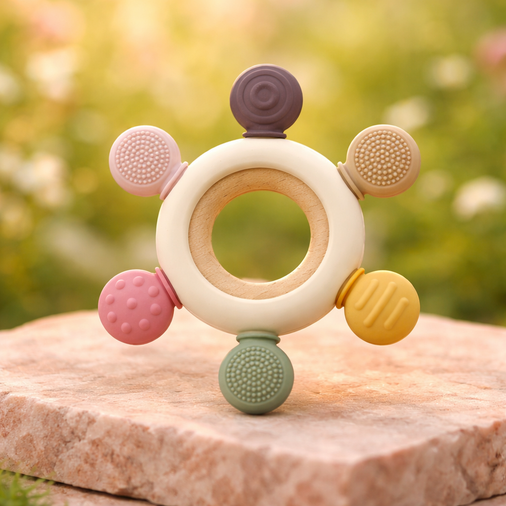 🦷 Silicone Baby Teether – Gentle Relief for Happy Little Smiles 👶💛