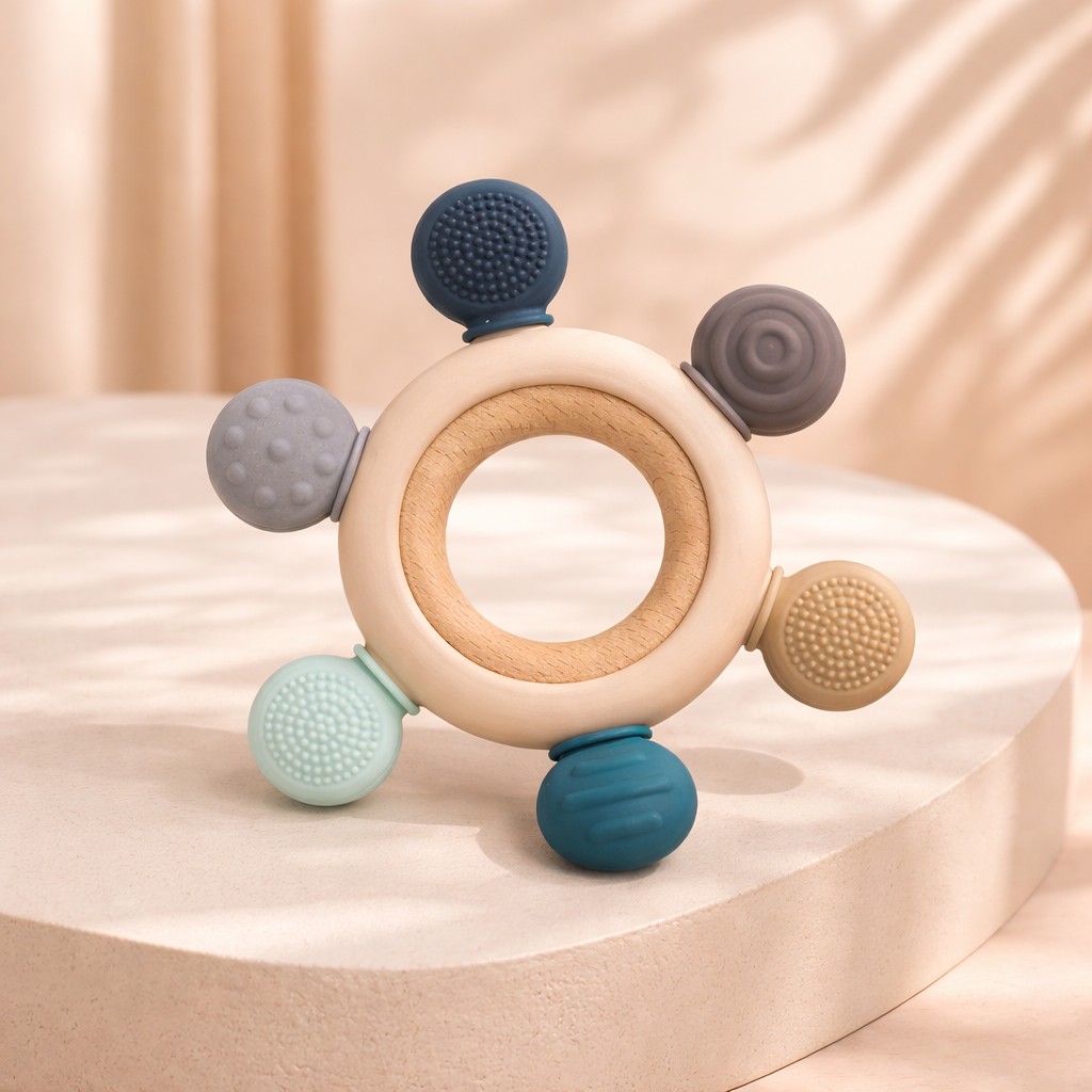 🦷 Silicone Baby Teether – Gentle Relief for Happy Little Smiles 👶💛