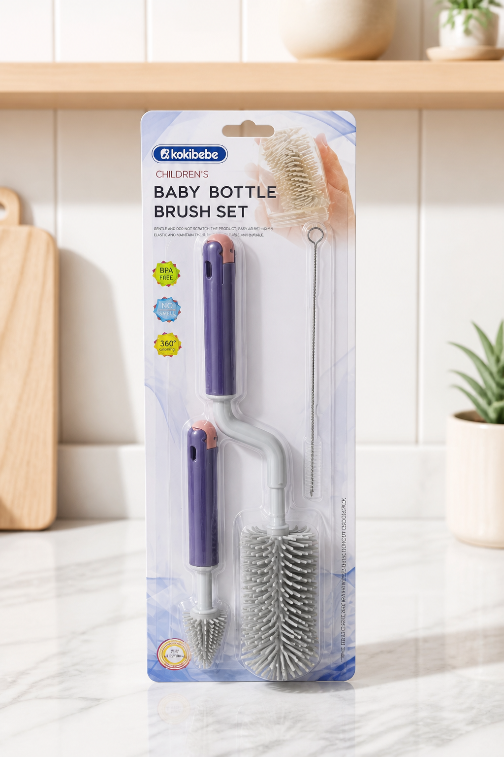 Soft Silicone Bottle Brush Set