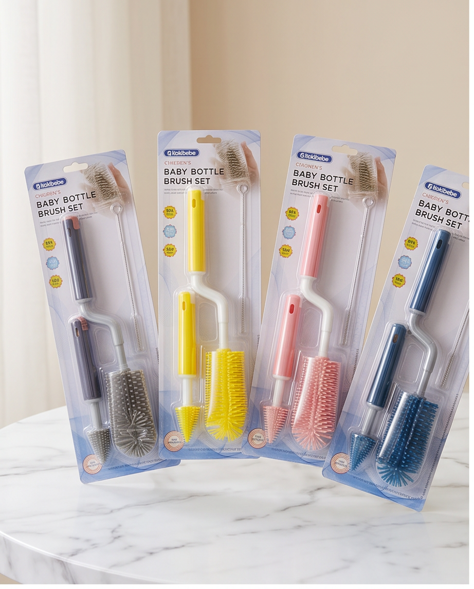 Soft Silicone Bottle Brush Set