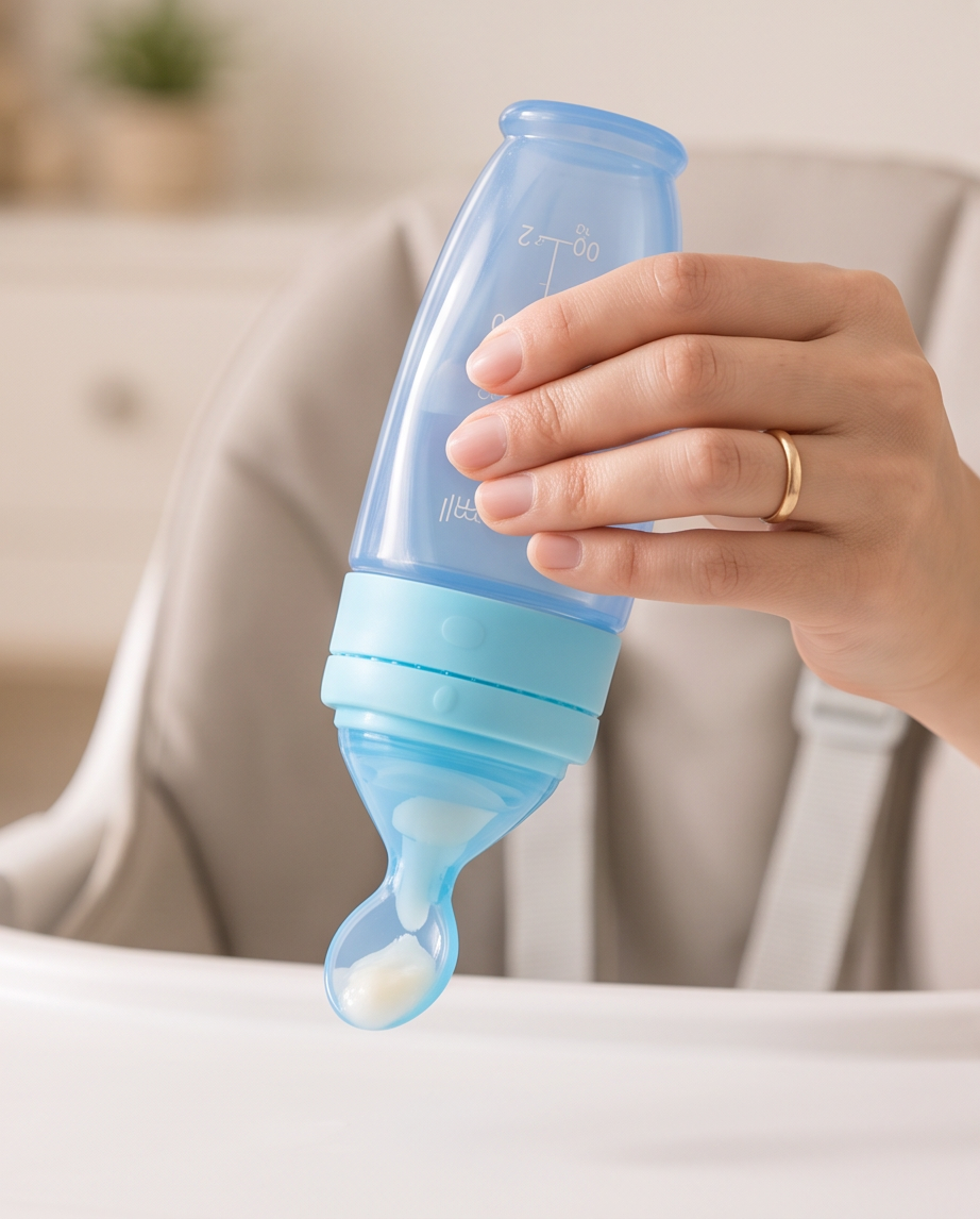 Baby Bottle Squeeze Feeding Spoon