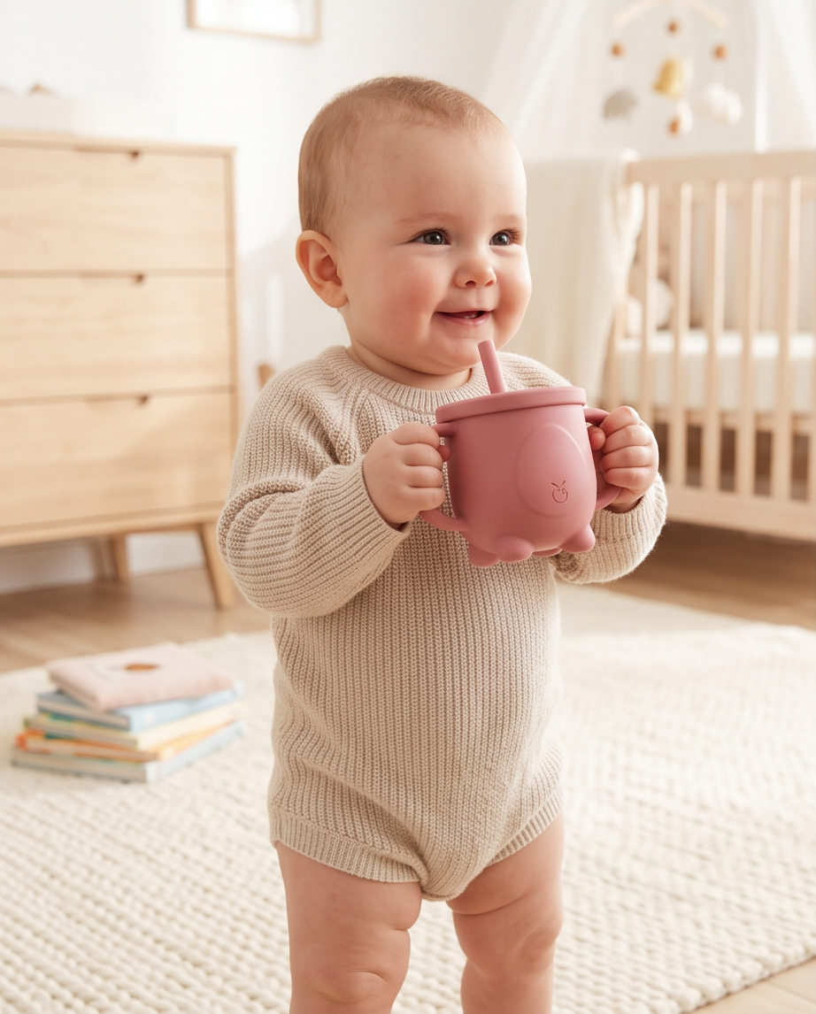 Baby Silicone Straw Cup