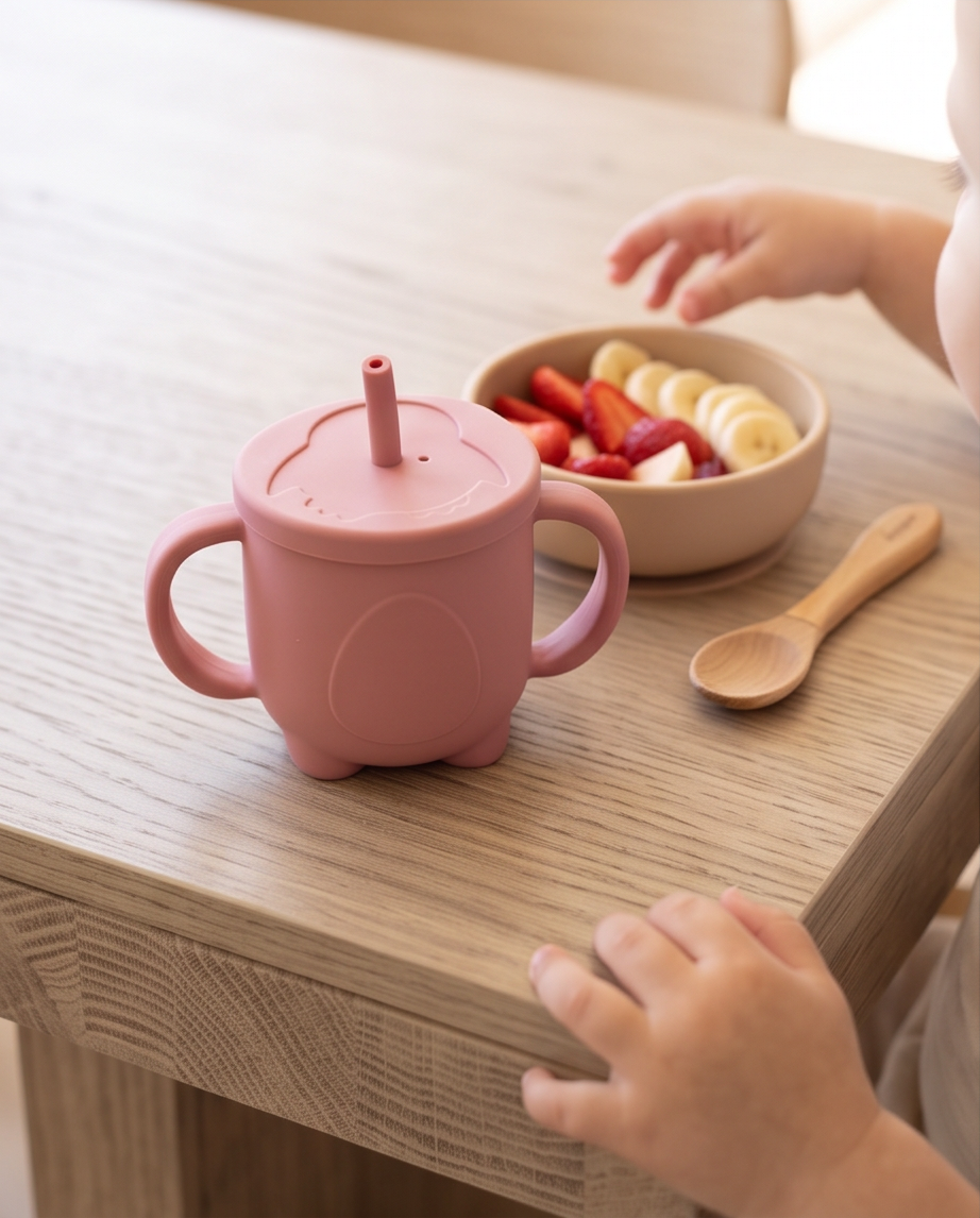 Baby Silicone Straw Cup