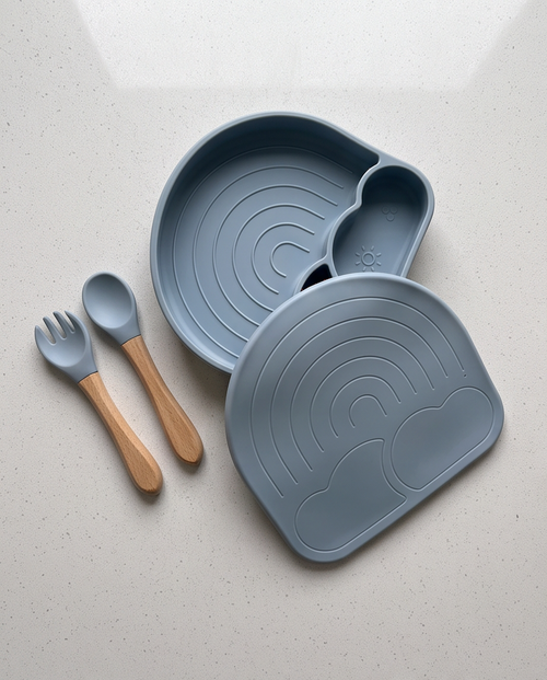 Baby Feeding Plate (Non Transparent Lid)