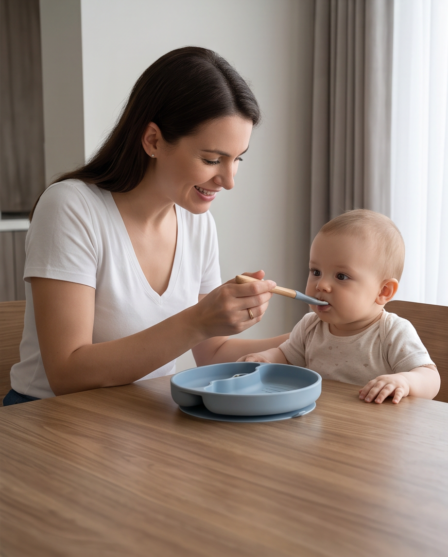 Baby Feeding Plate (Non Transparent Lid)