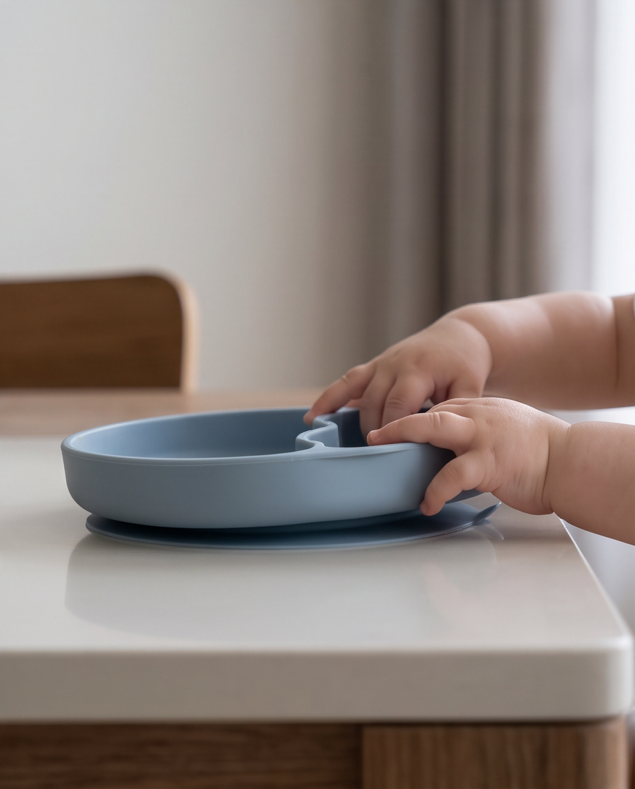 Baby Feeding Plate (Non Transparent Lid)
