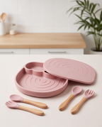Baby Feeding Plate (Non Transparent Lid)