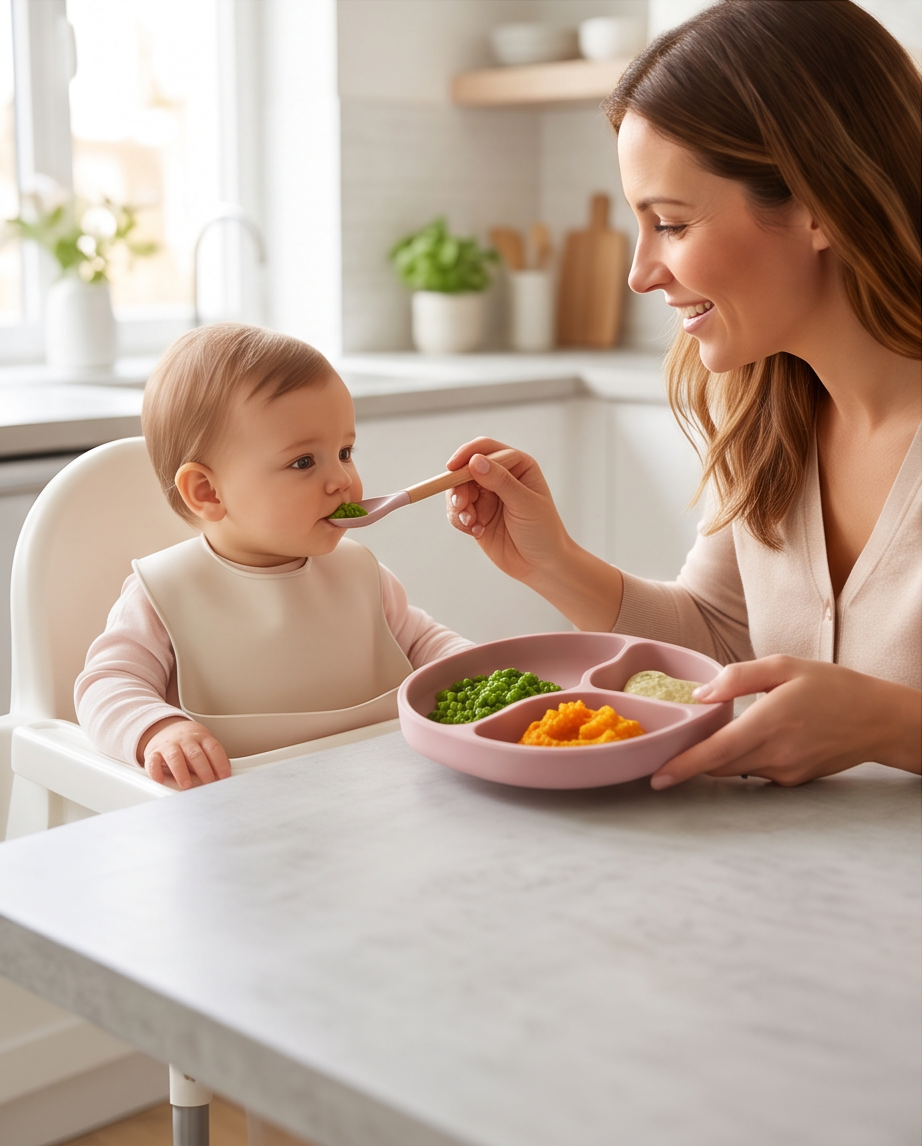 Baby Feeding Plate (Non Transparent Lid)
