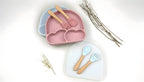 🍽️ Silicone Feeding Plate Set – Mess-Free Mealtime Made Easy 👶💛